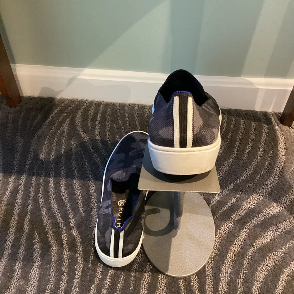 Rothy's Black and Gray Camouflage Original Slip On Sneaker Loafers - Like New! - Picture 5 of 10